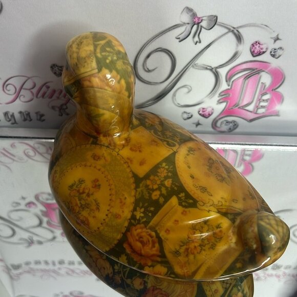 Decorative Floral Duck Figurine roses floral plates vases Victorian duck π¦ - Picture 5 of 10